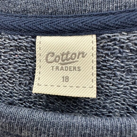 Cotton Traders Elephant Blue French Terry Pullover Sweatshirt Womens size 14 - Picture 2 of 5